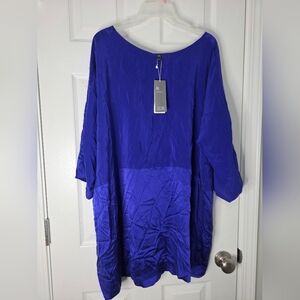 Eileen Fisher 3/4 Sleeve Silk Box Top